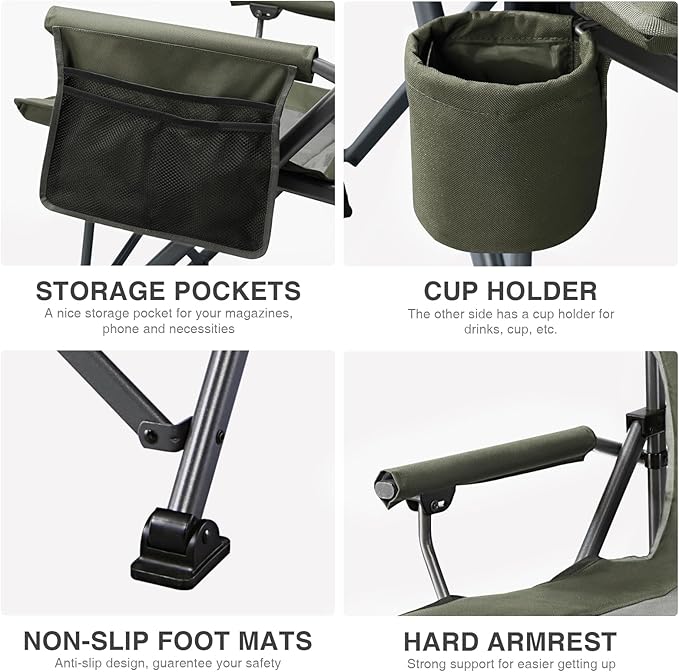 EVER ADVANCED Oversized Folding Camping Chair, - Image 6