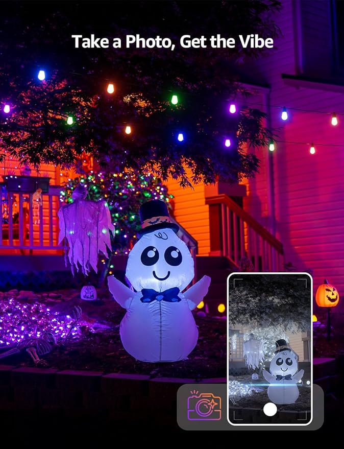 Lepro ZB1 AI Smart Outdoor String Lights APP Control, 54 ft RGB+IC+Warm White - Image 5