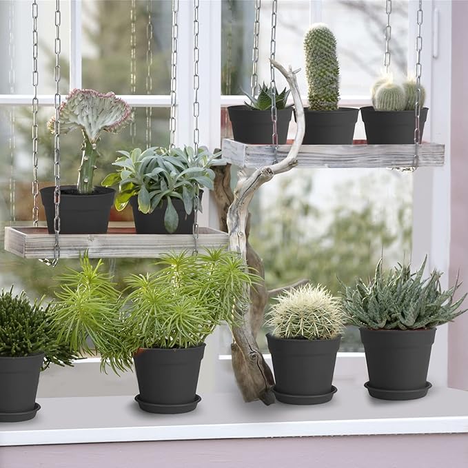 4 inch Small Plant Pots, 28 Pack Plastic Planters - Image 4