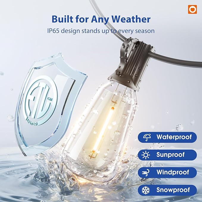 addlon 200FT LED Outdoor Lights Waterproof Patio Lights - Image 3
