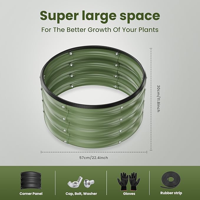 ZXZYHFTY Round Galvanized Raised Garden Bed kit, Round Large Metal Raised - Image 4