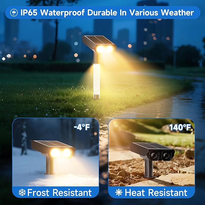 Solar Spot Lights Outdoor Adjustable Beam & PC Light Guide Column, 6 Pack Solar - Image 7