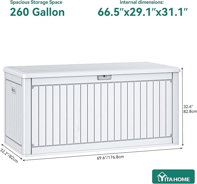 YITAHOME 260 Gallon Large Deck Box - Image 6