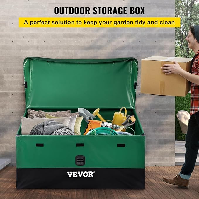 VEVOR Outdoor Storage Box, 100 Gallon Waterproof PE Tarpaulin Deck Box - Image 2