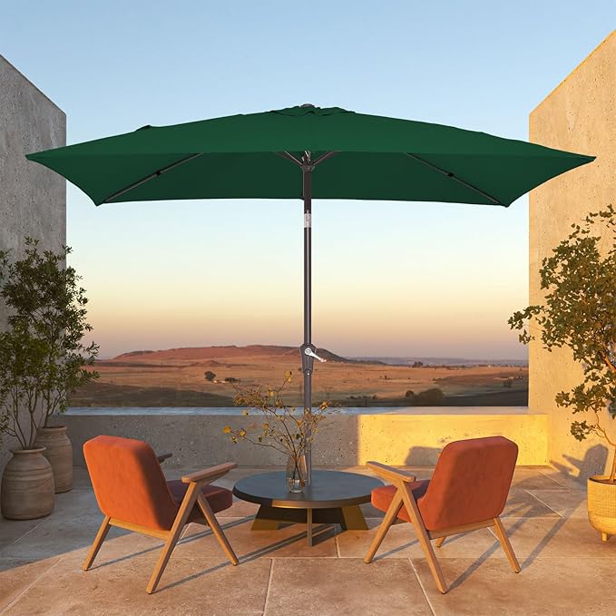 JEAREY 6.5x10 ft Rectangular Patio Umbrellas Rectangle Outdoor Umbrella - Image 4