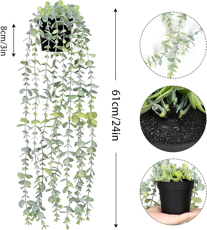 Waipfaru 2Pcs Fake Hanging Plants - Image 3