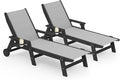 SERWALL Textilene Patio Chaise Lounge Chair Set of 2, 5 Positions Outdoor by SERWALL