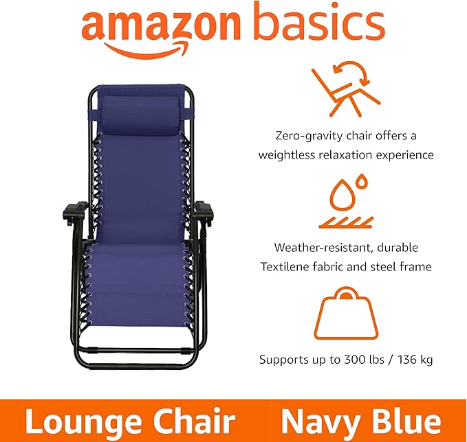 Amazon Basics Outdoor Patio Zero Gravity Lounge Chair - Image 4
