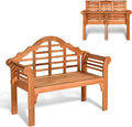Giantex Outdoor Wood Bench, 4 Ft Foldable Eucalyptus Garden Bench, Two Person by Giantex