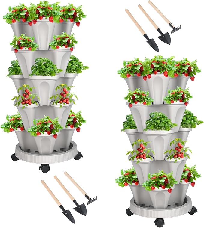 DUNCHATY Stackable Planter, Vertical Garden Planter by DUNCHATY