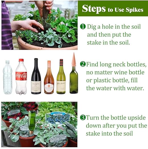 Plant Watering Devices 4 Pack Terracotta Vacation Plant Waterer Wine Bottle - Image 4
