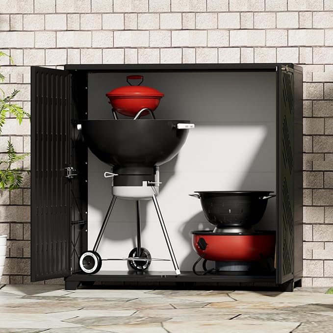 ADDOK Indoor Outdoor Plastic Storage Cabinet 34"x15"x34", Outdoor Storage Shed - Image 6
