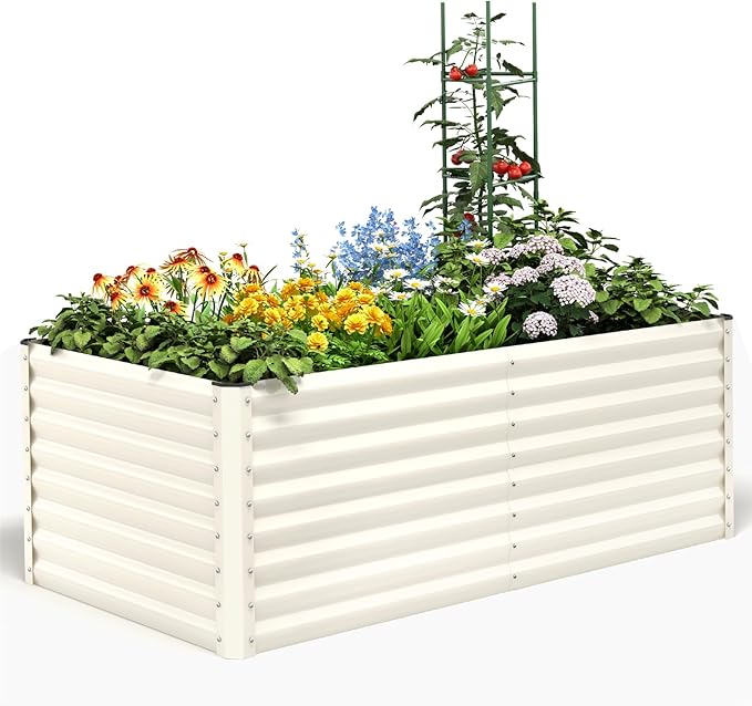 Quictent Galvanized Raised Garden Bed Metal Planter Box Bottomless by QUICTENT