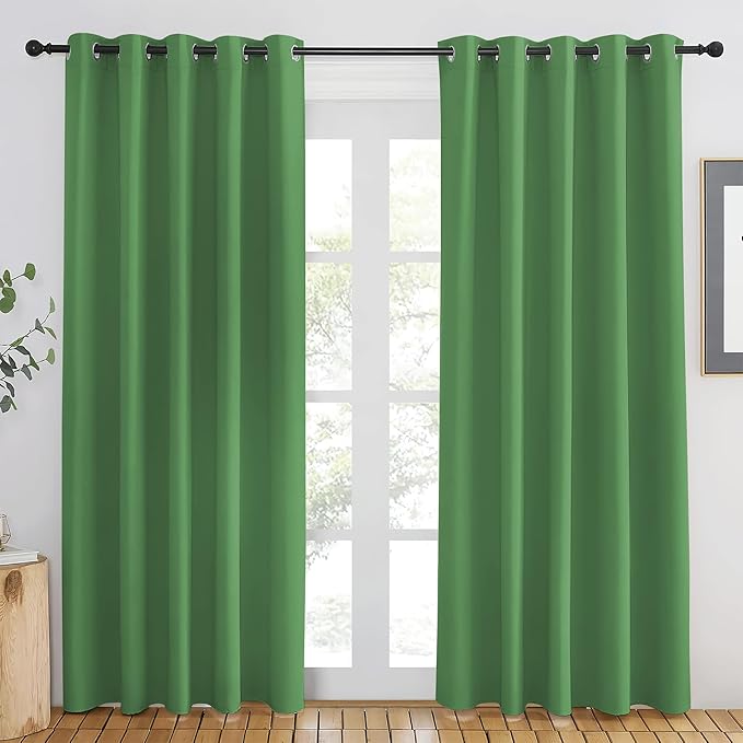 NICETOWN Froest Green Blackout Curtains 84 inch Length, Grommet Top Room by NICETOWN