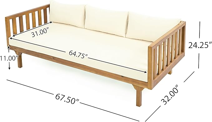 Merax Outdoor Acacia Wood Conversation Set - Image 7