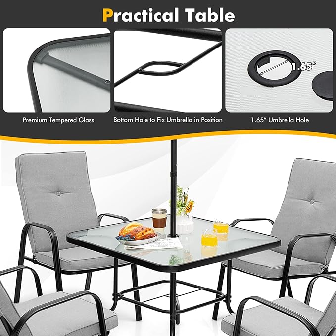 Tangkula 35" Patio Dining Table - Image 5