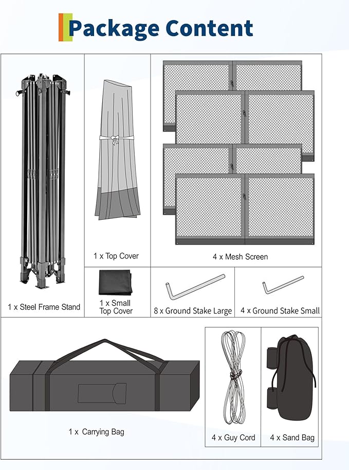 Canopy Tent 13x13 ft, Pop Up Gazebo One-Push Setup - Image 10