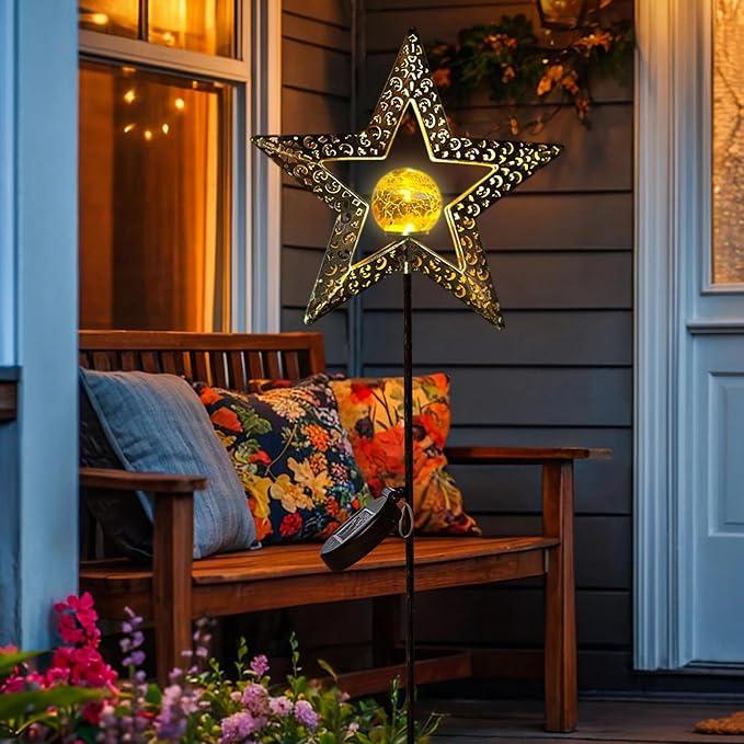 TAKE ME Star Solar Lights Garden Outdoor Decor Waterproof Metal Solar Stakes - Image 7