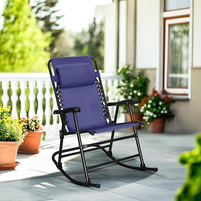 Amazon Basics Outdoor Portable Folding Rocking Chair - Image 2
