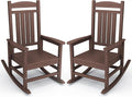KINGYES Outdoor Rocking Chair Set 2, All Weather HDPE Patio Rocking Chairs by KINGYES