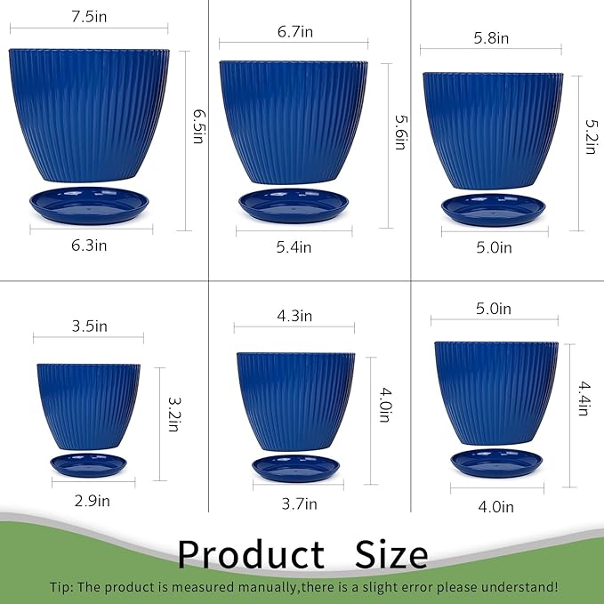Plant Pots Indoor with Saucers & Drainage - Image 6