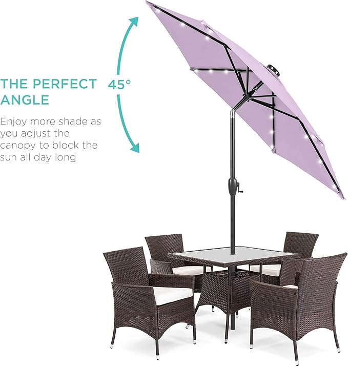 Best Choice Products 7.5ft Outdoor Solar Market Table Patio Umbrella - Image 2