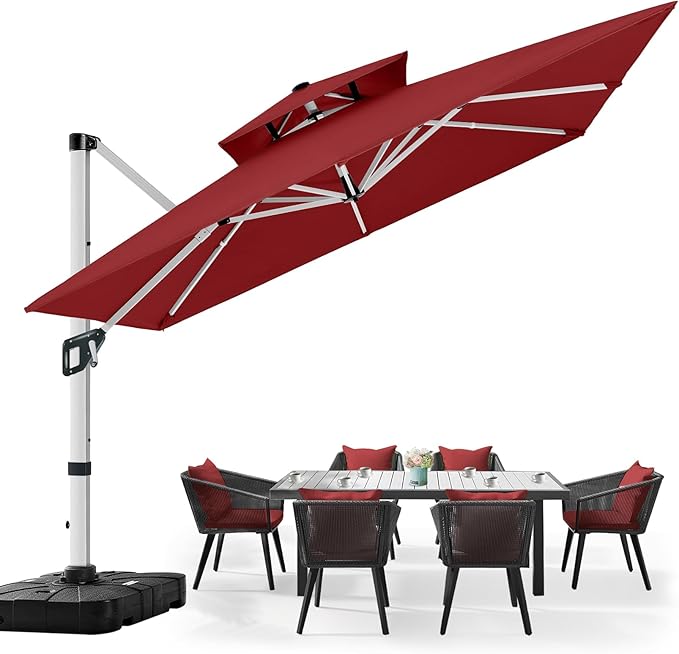 ABCCANOPY Patio Umbrella Cantilever Double Top Outdoor Offset Umbrella by ABCCANOPY