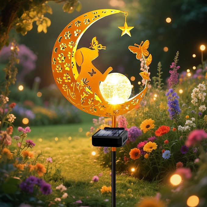 ZNYCYE Solar Lights Outdoor Decorative Moon Dog Butterfly Solar Stake Lights - Image 9