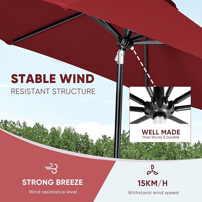 Tempera Patio Market Outdoor Table Umbrella - Image 6