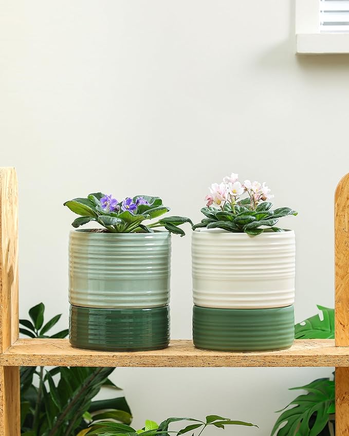 Self Watering Pots for Indoor Plants, 6 Inch Ceramic Self Watering Plant Pot - Image 8