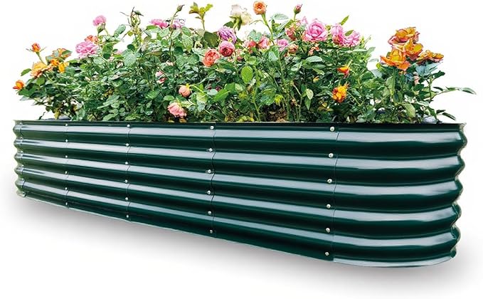Gardmax Galvanized Raised Garden Bed, Lightweight Planter Boxes Outdoor by ChooseGardmaxforbetterlife
