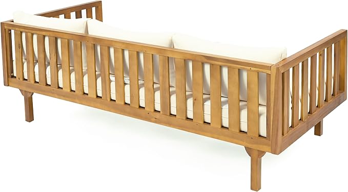 Christopher Knight Home Claremont Outdoor 3 Seater Acacia Wood Daybed - Image 8