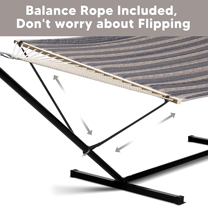 SUNCREAT Hammock with Stand 2 Person Heavy Duty, Freestanding Hammock with - Image 3