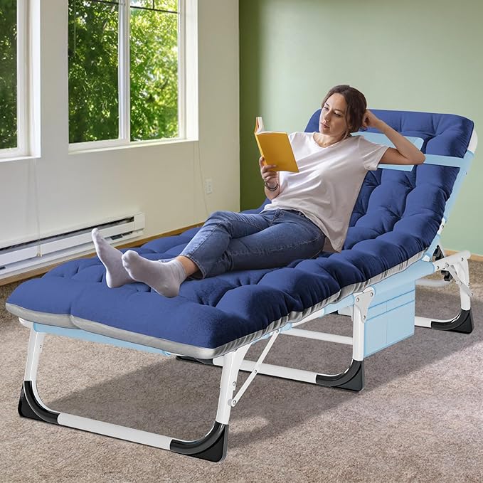 ABORON Heavy Duty Tanning Chair, Outdoor 5-Position Folding Chaise Lounge Chair - Image 2