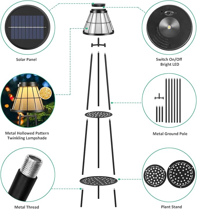 2 Pack 45.5'' Outdoor Floor Lamps - Image 6