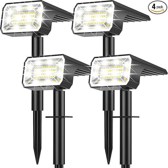 Solar Spot Lights Outdoor Waterproof IP65, 2-in-1 Solar Landscape Spotlights by NACINIC