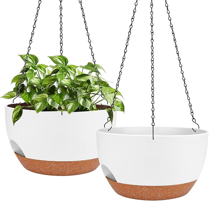 Hanging Planters for Outdoor Indoor Plants, 2 Pack 12 Inch Hanging Basket by Lucieblessdesign