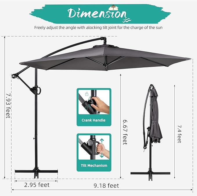 Shintenchi Patio Offset Umbrella - Image 5