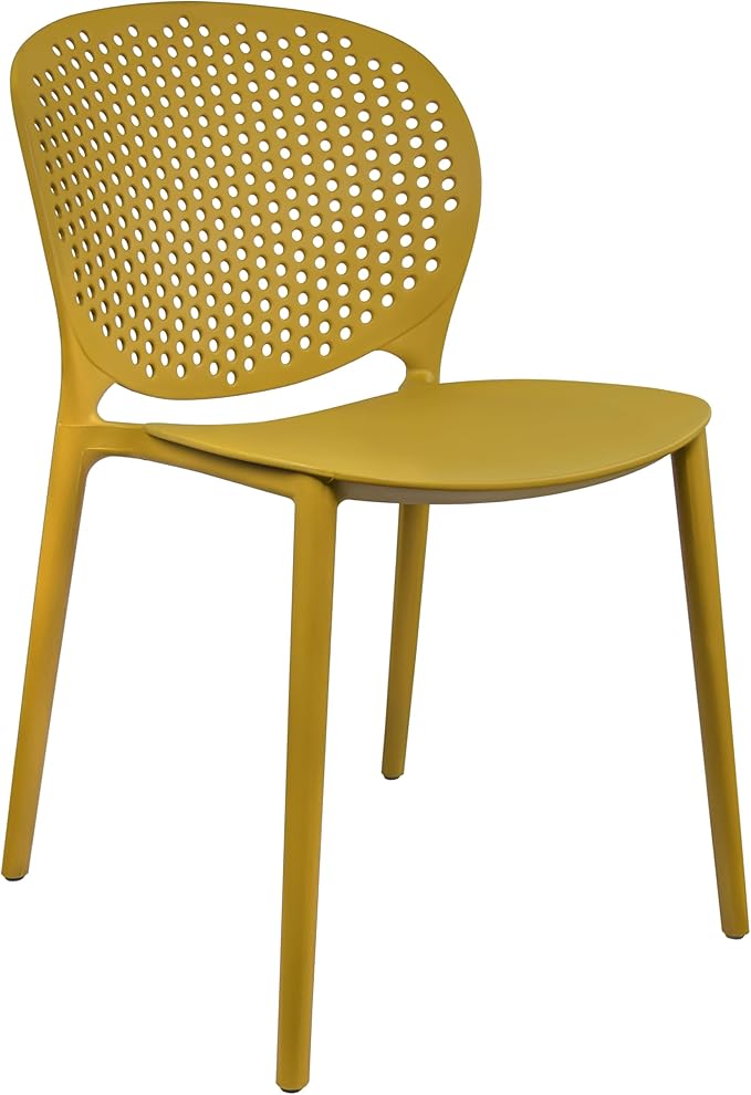 2xhome Set of 2 Patio Dining Chairs | Modern Stackable Outdoor Pool Side Chair - Image 5