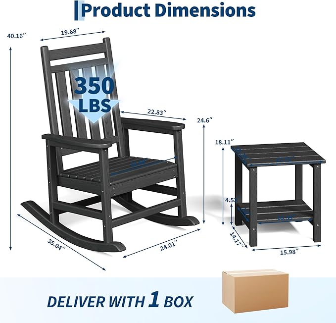 HDPE Rocking Chair Outdoor Set of 2 - Image 2