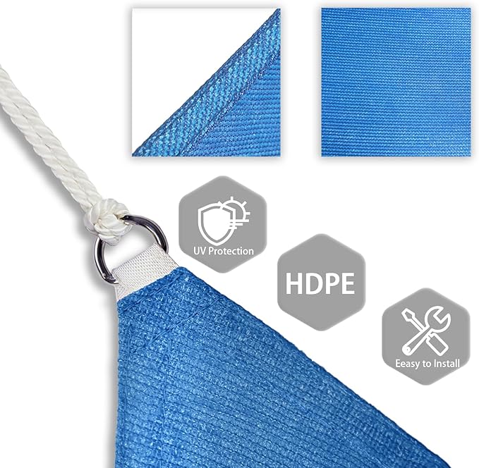 Patio Paradise 25' x 25' x 25' Sun Shade Sail Triangle Canopy Shade Cloth - Image 3