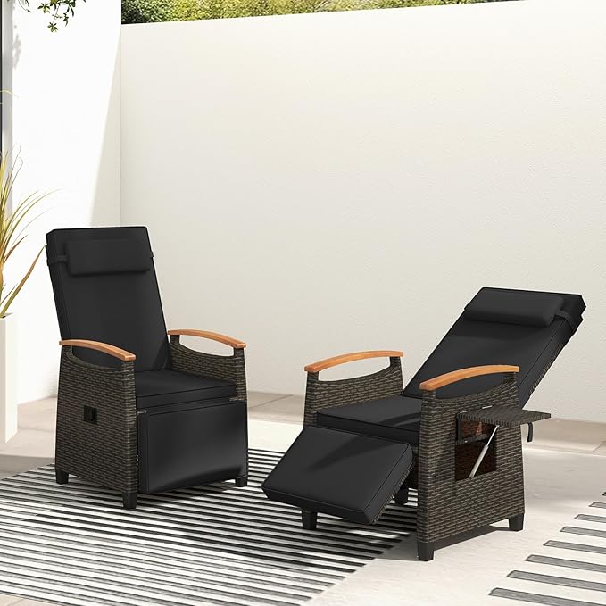 RELAX4LIFE Rattan Outdoor Recliner Chair - Image 8