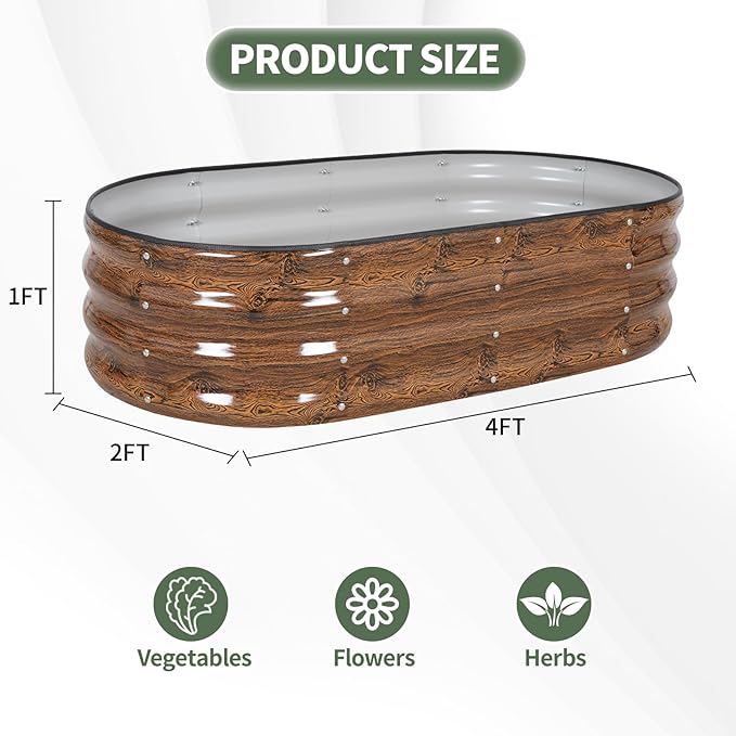 1MORE Galvanized Raised Garden Bed- Planter Garden Boxes Outdoor, Raised Beds - Image 4