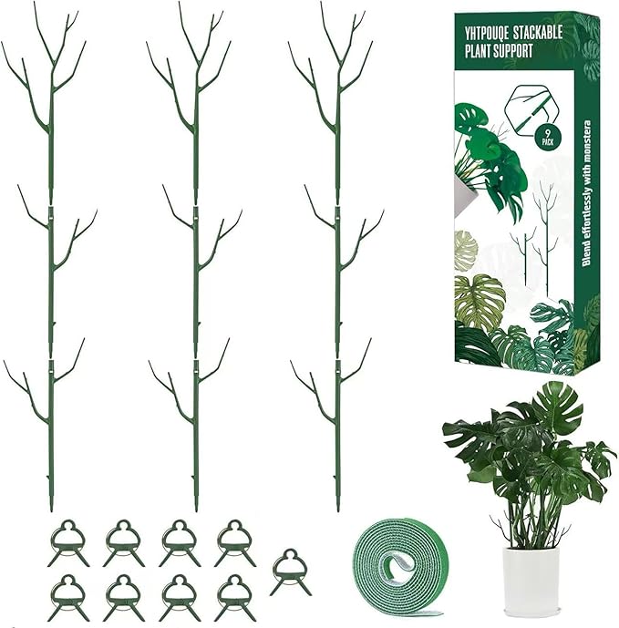 9 Pack Green Plant Support Stakes Plant Stakes by YHTPOUQE