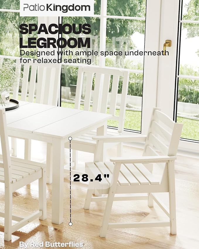 7-Piece White Outdoor Dining Set - Image 7
