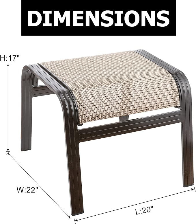 Outdoor Footstools Metal Patio Chairs Outdoor Ottoman Furniture Outside - Image 3