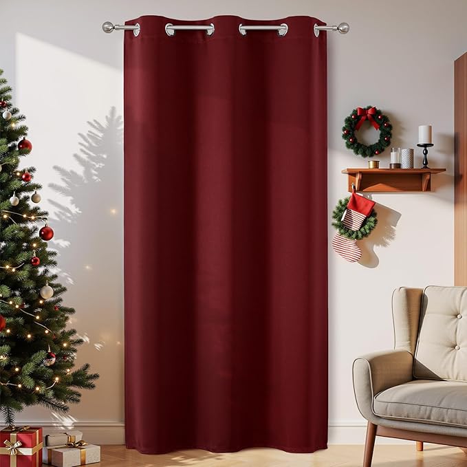 Joydeco Blackout Door Curtain for Doorway Privacy 78 Inches Long, Grommet by JOYDECO
