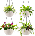 Hanging Planters for Indoor Outdoor Plants 8 and 10 Inch, 4 Packs Hanging by RooTrimmer