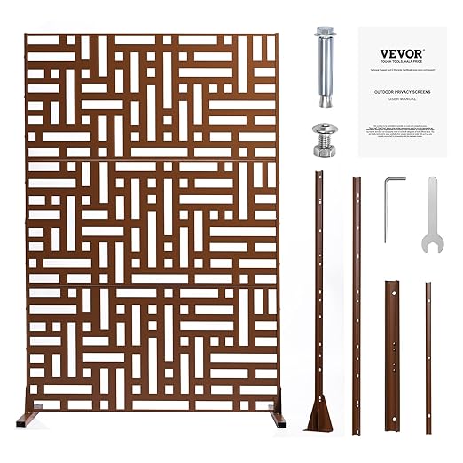 VEVOR Metal Privacy Screen, Outdoor Privacy Screens & Panels, Freestanding - Image 9