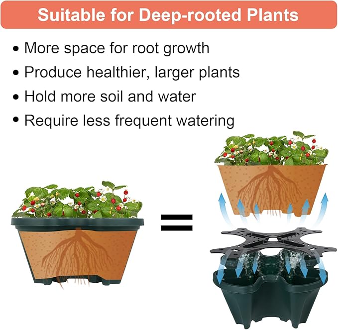 DUNCHATY Stackable Planter, Vertical Garden Planter - Image 4